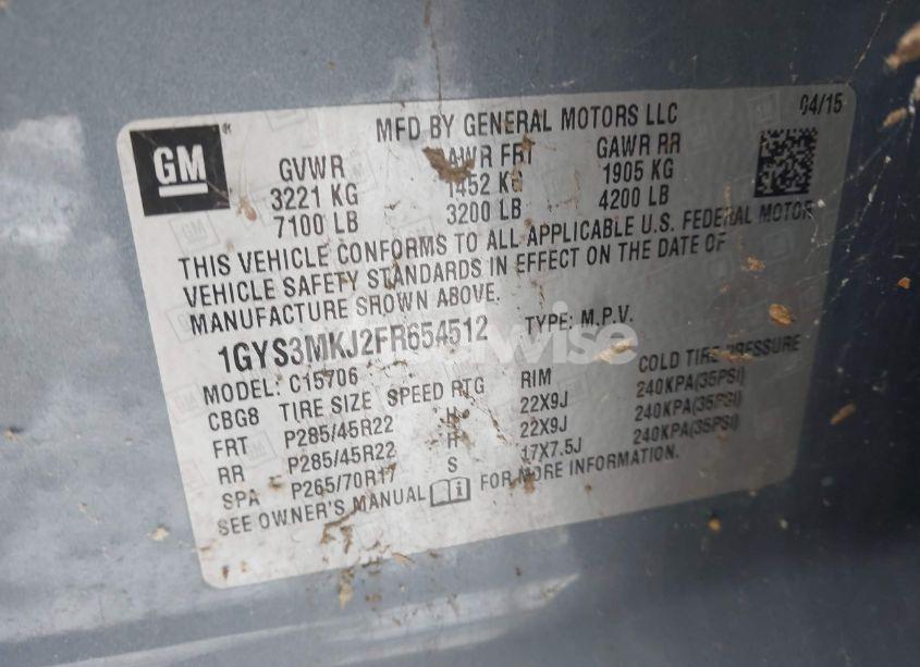 Photo 9 of 2015 Cadillac Escalade LUXURY (VIN 1GYS3MKJ2FR654512)