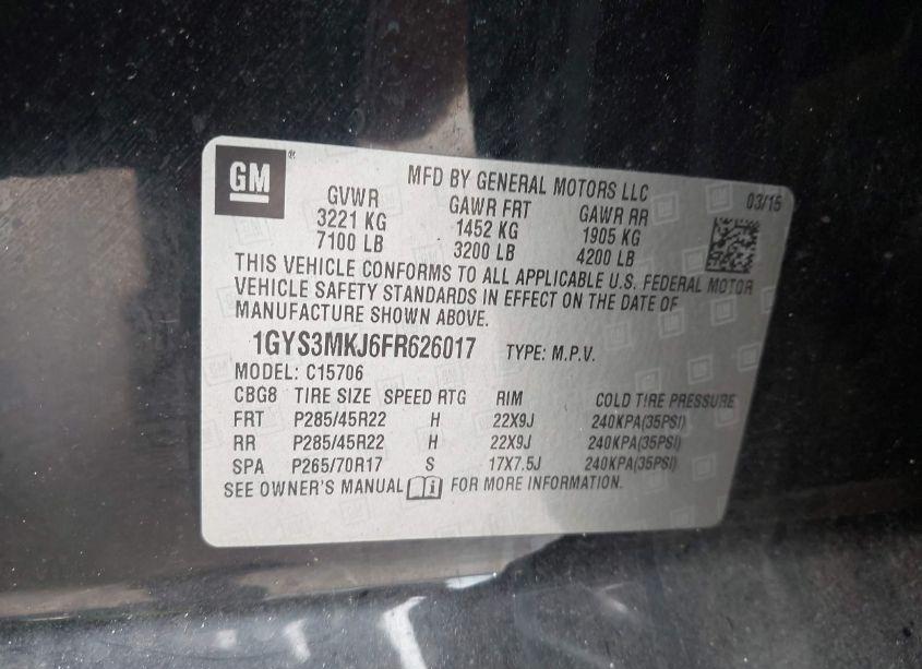 Photo 9 of 2015 Cadillac Escalade LUXURY (VIN 1GYS3MKJ6FR626017)