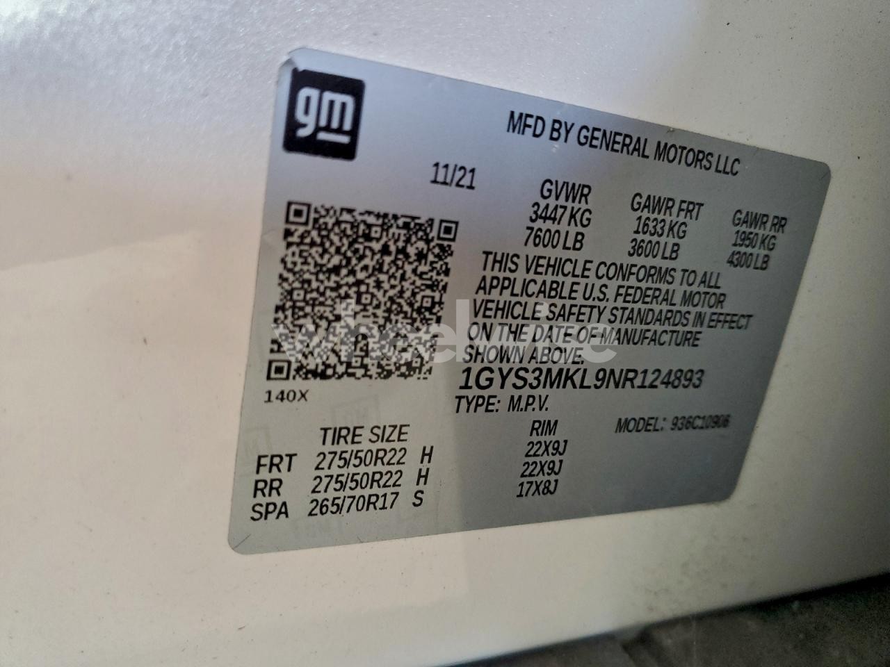 Photo 13 of 2022 CADILLAC ESCALADE ESV PREMIUM LUXURY PLATINUM (VIN 1GYS3MKL9NR124893)