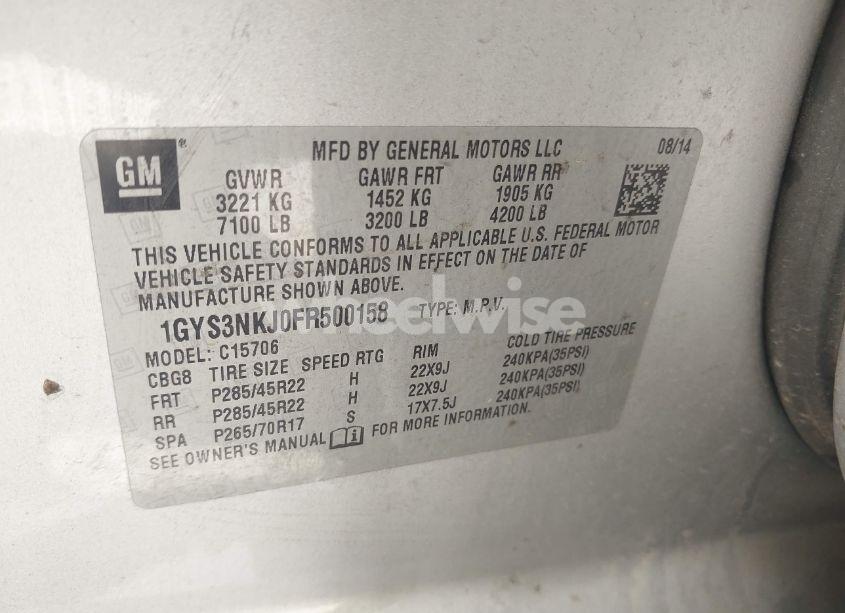 Photo 9 of 2015 Cadillac Escalade PREMIUM (VIN 1GYS3NKJ0FR500158)