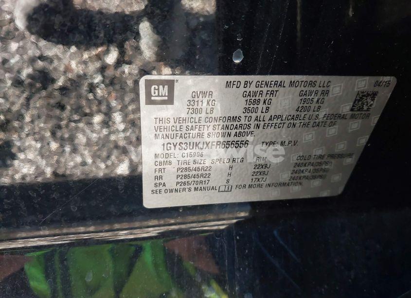 Photo 9 of 2015 Cadillac Escalade ESV PLATINUM (VIN 1GYS3UKJXFR656556)