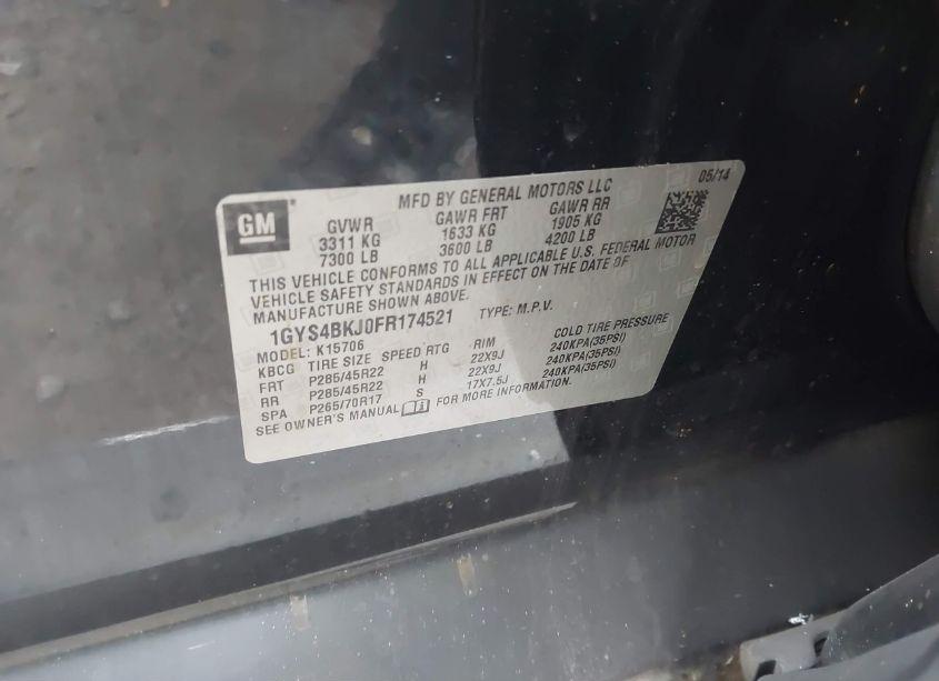 Photo 9 of 2015 Cadillac Escalade LUXURY (VIN 1GYS4BKJ0FR174521)