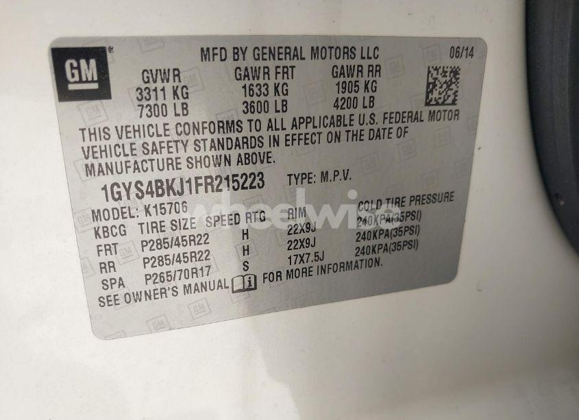 Photo 9 of 2015 Cadillac Escalade LUXURY (VIN 1GYS4BKJ1FR215223)