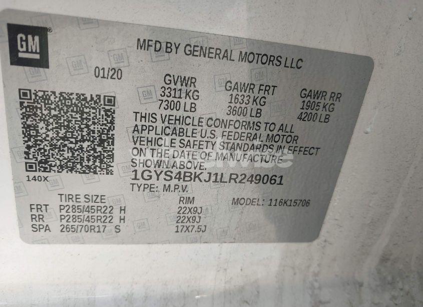 Photo 9 of 2020 Cadillac Escalade 4WD LUXURY (VIN 1GYS4BKJ1LR249061)