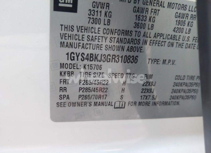 Photo 9 of 2016 Cadillac Escalade LUXURY COLLECTION (VIN 1GYS4BKJ3GR310836)