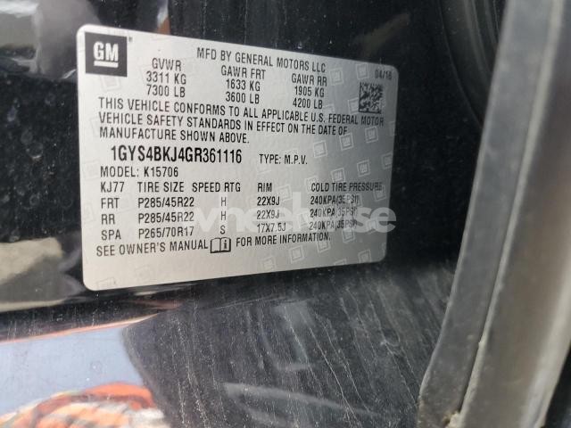 2016 CADILLAC ESCALADE LUXURY (VIN 1GYS4BKJ4GR361116) main photo