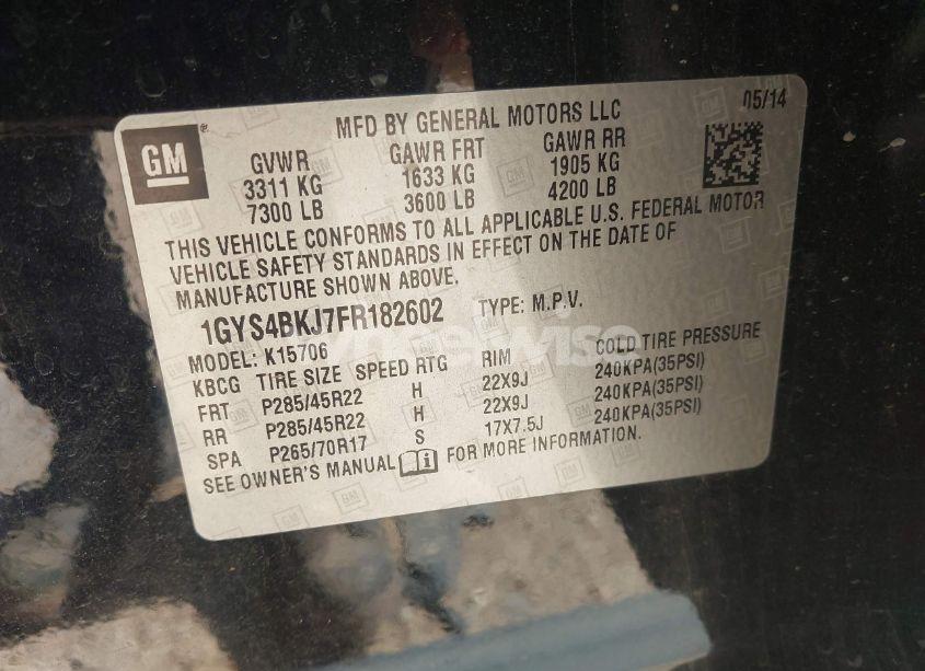 Photo 9 of 2015 Cadillac Escalade LUXURY (VIN 1GYS4BKJ7FR182602)