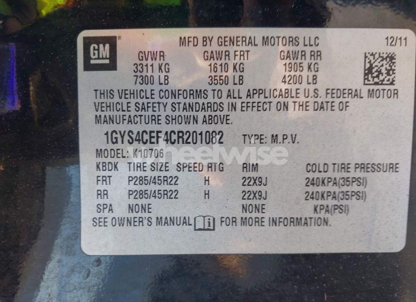 Photo 9 of 2012 Cadillac Escalade PREMIUM (VIN 1GYS4CEF4CR201082)