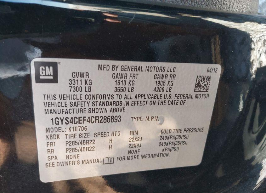 Photo 9 of 2012 Cadillac Escalade PREMIUM (VIN 1GYS4CEF4CR286893)