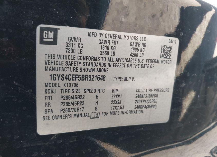 Photo 9 of 2011 Cadillac Escalade PREMIUM (VIN 1GYS4CEF5BR321648)