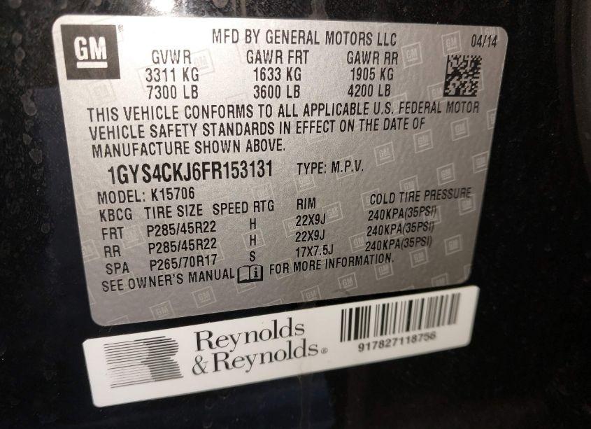 Photo 9 of 2015 Cadillac Escalade PREMIUM (VIN 1GYS4CKJ6FR153131)