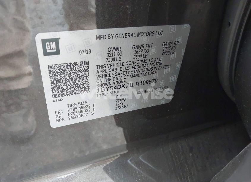 Photo 9 of 2020 Cadillac Escalade 4WD PLATINUM (VIN 1GYS4DKJ1LR109670)