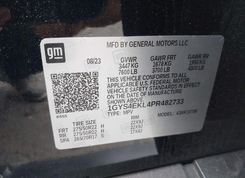 Photo 9 of 2023 Cadillac Escalade 4WD SPORT (VIN 1GYS4EKL4PR482733)