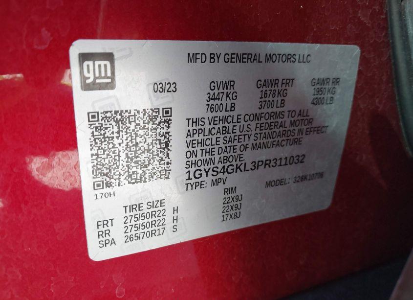 Photo 9 of 2023 Cadillac Escalade 4WD SPORT PLATINUM (VIN 1GYS4GKL3PR311032)