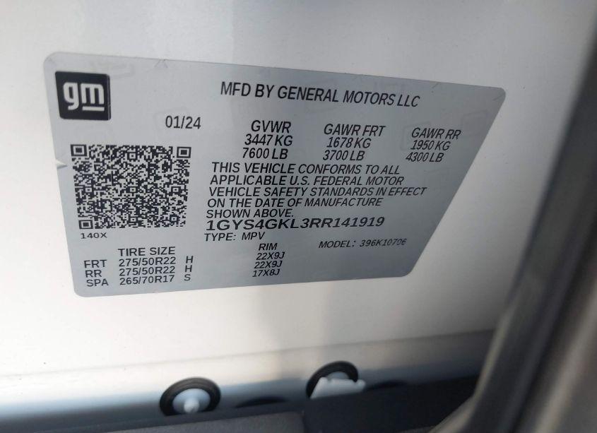 Photo 9 of 2024 Cadillac Escalade 4WD SPORT PLATINUM (VIN 1GYS4GKL3RR141919)