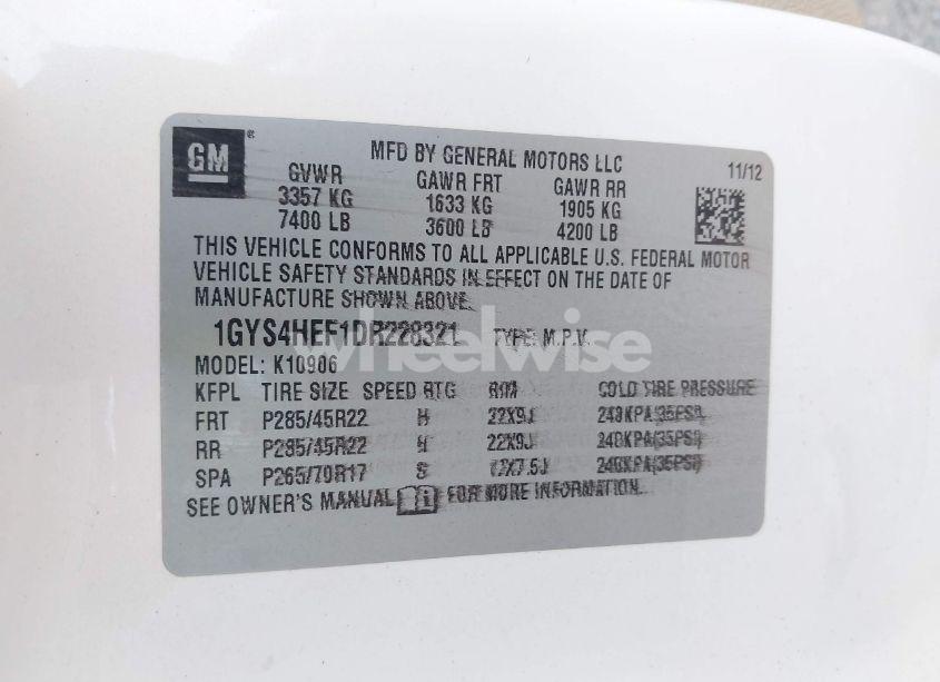 Photo 9 of 2013 Cadillac Escalade ESV LUXURY (VIN 1GYS4HEF1DR228321)