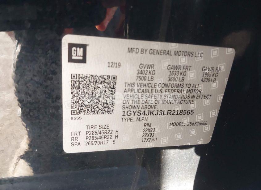 Photo 9 of 2020 Cadillac Escalade ESV 4WD PREMIUM LUXURY (VIN 1GYS4JKJ3LR218565)