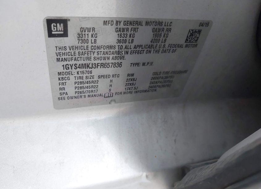 Photo 9 of 2015 Cadillac Escalade LUXURY (VIN 1GYS4MKJ3FR657836)