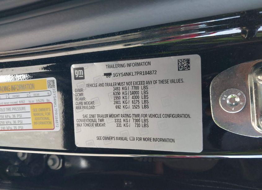 Photo 9 of 2023 Cadillac Escalade ESV 4WD SPORT (VIN 1GYS4NKL7PR184872)