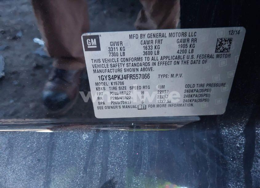 Photo 9 of 2015 Cadillac Escalade PLATINUM (VIN 1GYS4PKJ4FR557066)