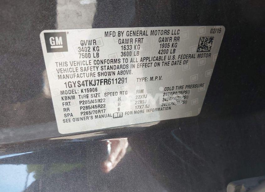 Photo 9 of 2015 Cadillac Escalade ESV PREMIUM (VIN 1GYS4TKJ7FR611291)