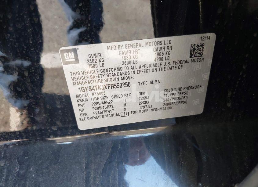 Photo 9 of 2015 Cadillac Escalade ESV PREMIUM (VIN 1GYS4TKJXFR553256)