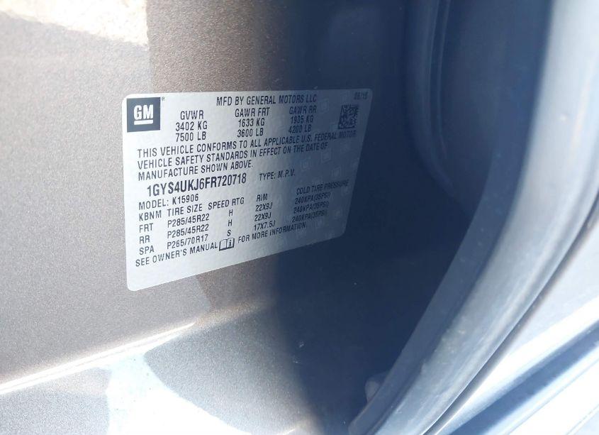 Photo 9 of 2015 Cadillac Escalade ESV PLATINUM (VIN 1GYS4UKJ6FR720718)