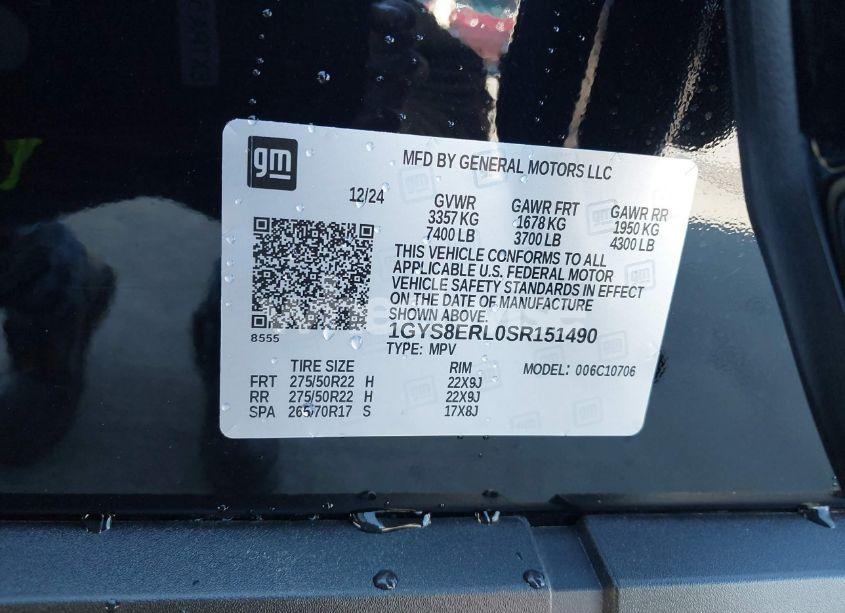 Photo 9 of 2025 Cadillac Escalade SPORT (VIN 1GYS8ERL0SR151490)