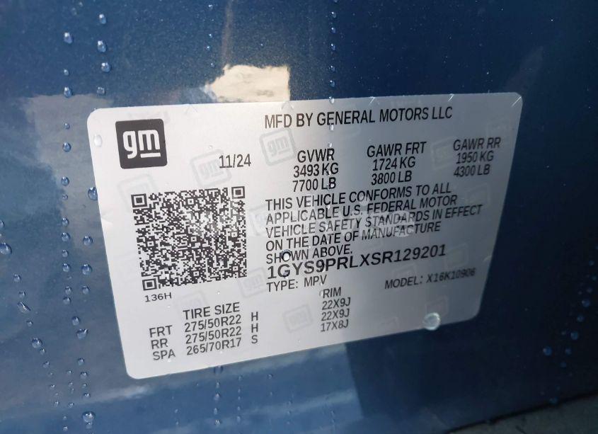 Photo 9 of 2025 Cadillac Escalade ESV SPORT (VIN 1GYS9PRLXSR129201)