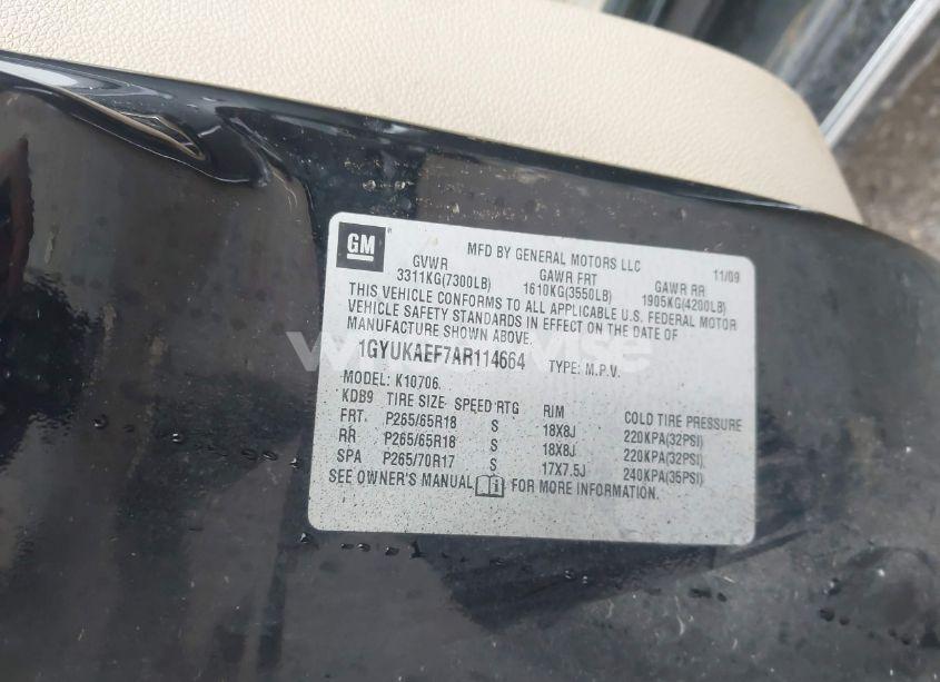 Photo 9 of 2010 Cadillac Escalade STANDARD (VIN 1GYUKAEF7AR114664)