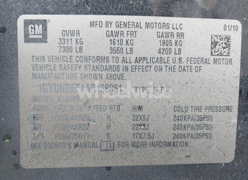 Photo 9 of 2010 Cadillac Escalade LUXURY (VIN 1GYUKBEF1AR158861)