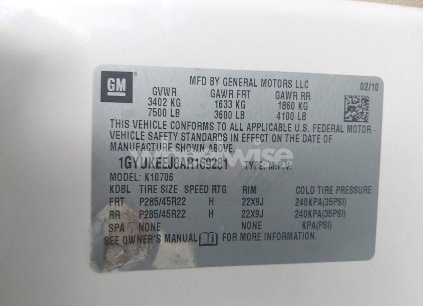 Photo 9 of 2010 Cadillac Escalade HYBRID STANDARD (VIN 1GYUKEEJ8AR169281)