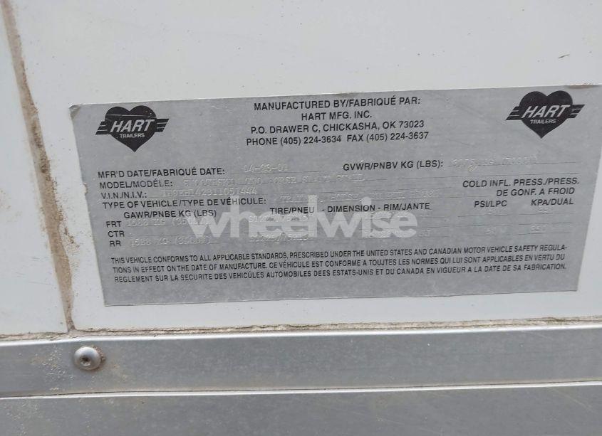 Photo 9 of 2001 Hart Mfg. SMOOTHSKIN (VIN 1H9EH142311051444)