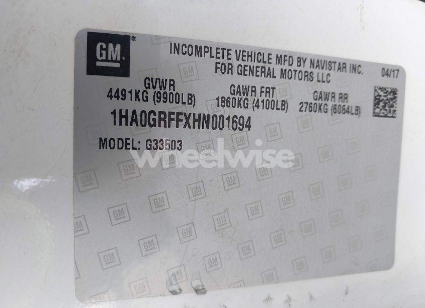 Photo 8 of 2017 Chevrolet Express CUTAWAY WORK VAN (VIN 1HA0GRFFXHN001694)