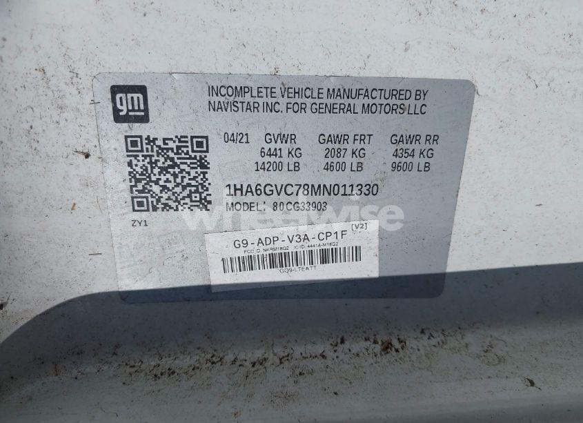 Photo 8 of 2021 Chevrolet Express CUTAWAY 4500 VAN (VIN 1HA6GVC78MN011330)