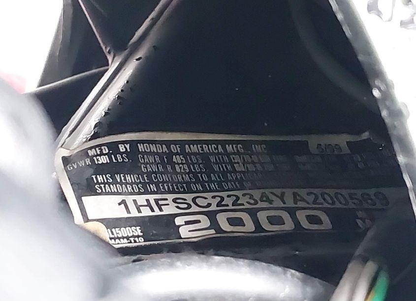 Photo 10 of 2000 Honda Gl1500 SE12 (VIN 1HFSC2234YA200569)