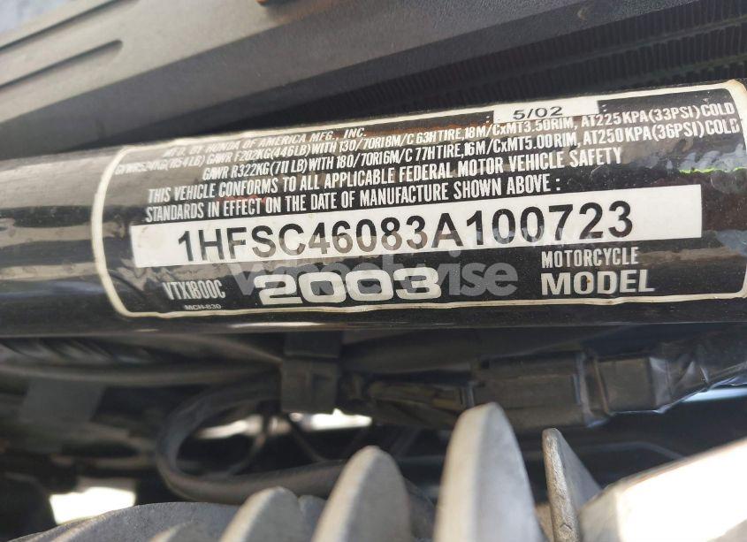 Photo 10 of 2003 Honda Vtx1800 C (VIN 1HFSC46083A100723)