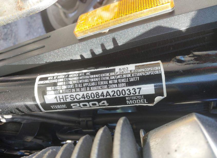 Photo 10 of 2004 Honda Vtx1800 C (VIN 1HFSC46084A200337)