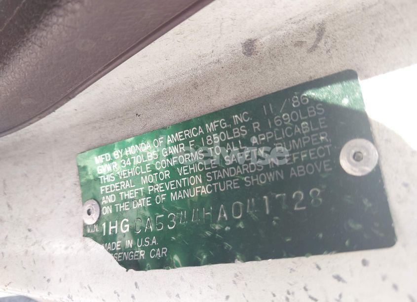 Photo 9 of 1987 Honda Accord LXI (VIN 1HGCA5344HA041728)