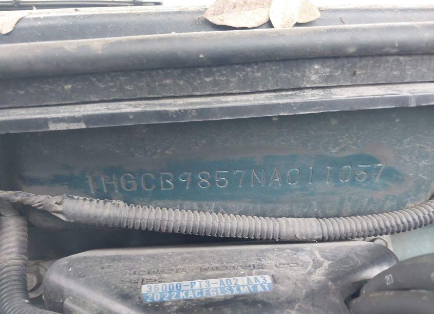 Photo 9 of 1992 Honda Accord LX (VIN 1HGCB9857NA011057)