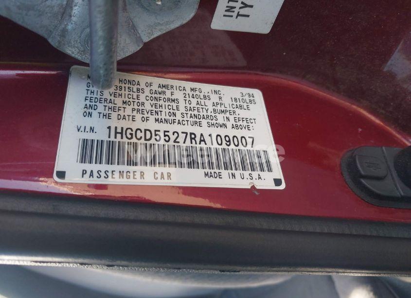 Photo 9 of 1994 Honda Accord DX (VIN 1HGCD5527RA109007)