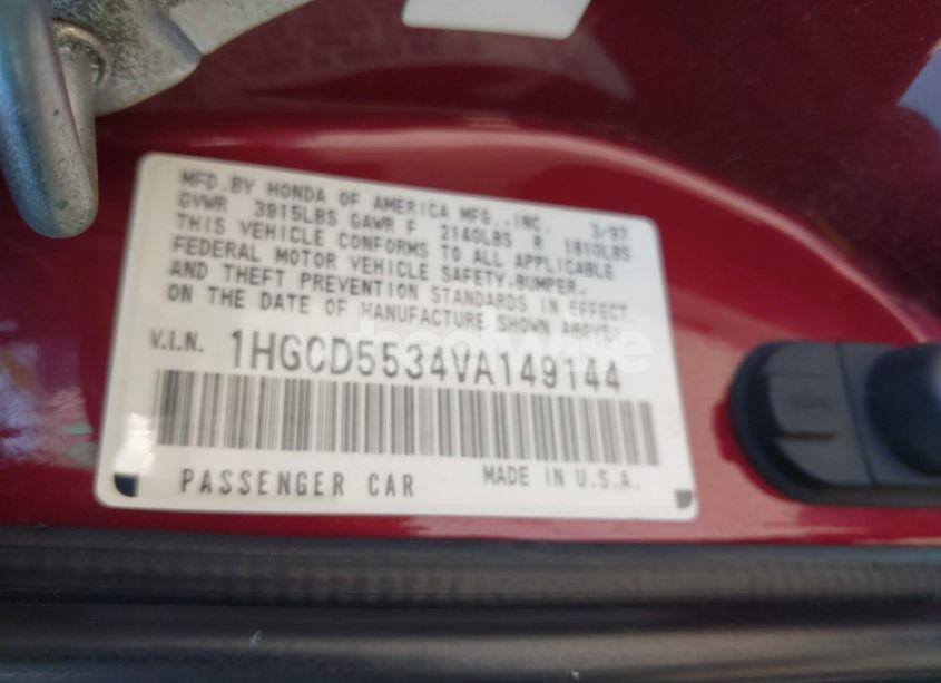 Photo 9 of 1997 Honda Accord LX (VIN 1HGCD5534VA149144)