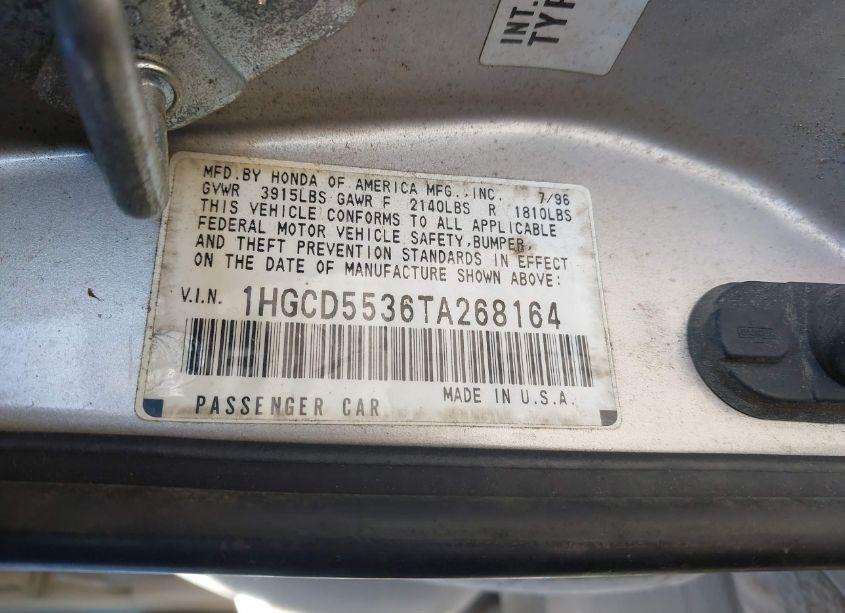 Photo 9 of 1996 Honda Accord LX/EX (VIN 1HGCD5536TA268164)