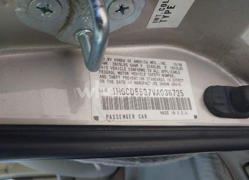 Photo 9 of 1997 Honda Accord SDN LX (VIN 1HGCD5537VA036725)