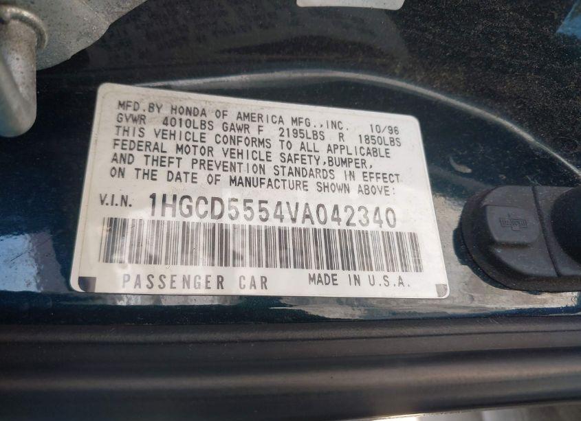 Photo 9 of 1997 Honda Accord EX (VIN 1HGCD5554VA042340)