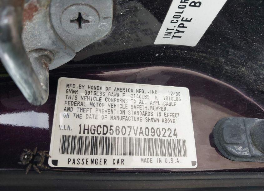 Photo 9 of 1997 Honda Accord SE (VIN 1HGCD5607VA090224)