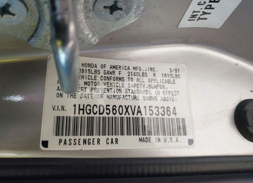 Photo 9 of 1997 Honda Accord SE (VIN 1HGCD560XVA153364)