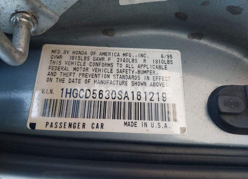 Photo 9 of 1995 Honda Accord LX/EX (VIN 1HGCD5630SA161219)