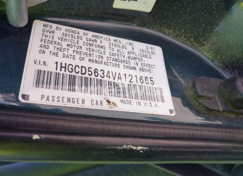 Photo 9 of 1997 Honda Accord LX (VIN 1HGCD5634VA121665)