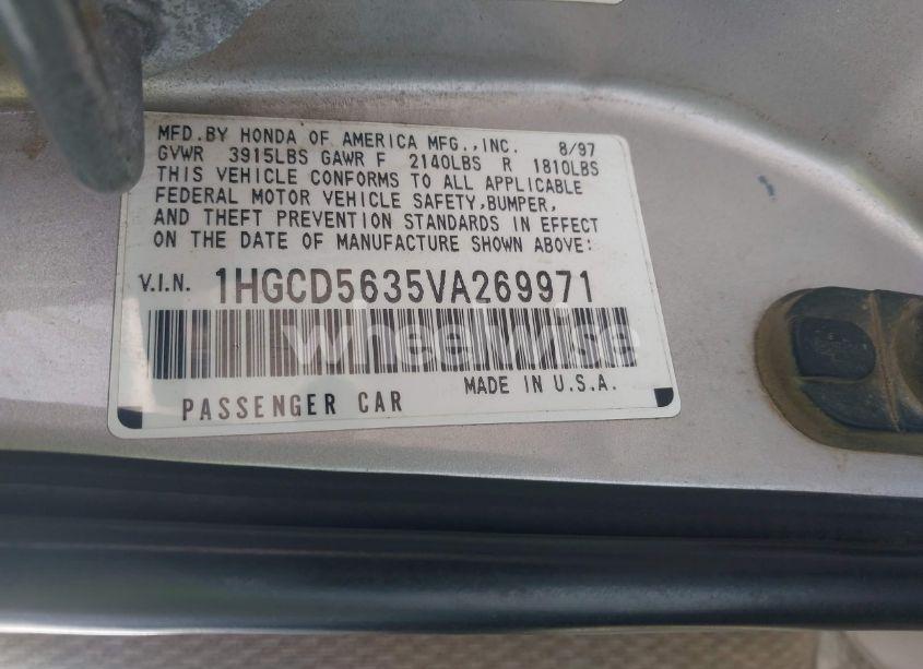 Photo 9 of 1997 Honda Accord LX (VIN 1HGCD5635VA269971)